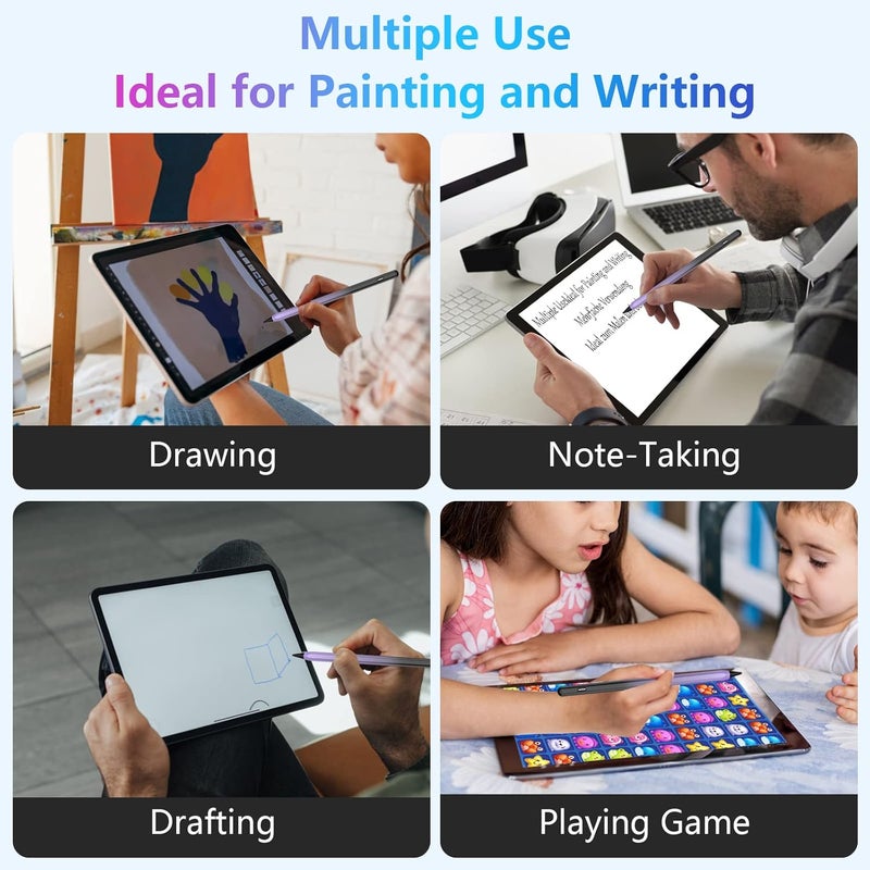 COO ​​​Stylus Pen for iPad 2018-2023 with Palm Rejection, Active Pencil for iPads 10th/9th/8th/7th/6th Gen, for iPad Pro11/12.9 inch, for iPads Air 5th/4th/3th, for iPad Mini 6th/5th Gen(Black and Purple) - Image 4